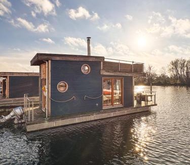 Moorfleet Boat Rental | Hausboot IRENE mit Kamin - Winter an der Dove Elbe