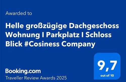 Schwerin Apartment | Helle großzügige Dachgeschoss Wohnung I Parkplatz I Schloss Blick #Cosiness Company
