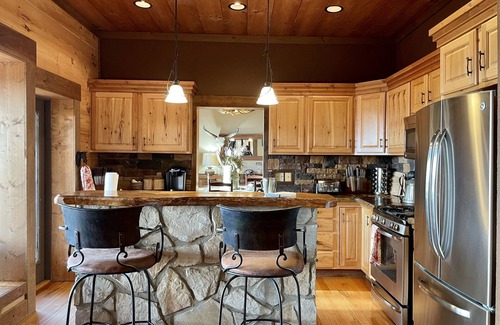 Cherry Log Cabin | Hestia - Luxury Cabin w/Long Range Views, Billiards, Hot Tub, Five Fireplaces