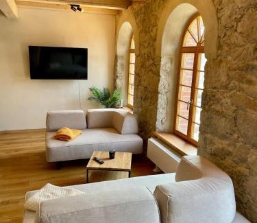 Buhlau House | HexenburgbeiDresden 4 Zimmer Architektengaleriewohnung mit Whirlwanne, Kamin und Balkon - Nähe Sächsische Schweiz