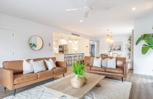 North Creek Apartment | Highlighted by a private outdoor entertaining space with a heated outdoor spa.