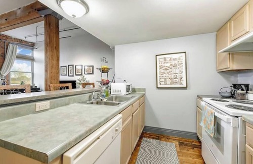 Detroit Apartment | Historic Industrial Loft with a Spacious King bed Suite