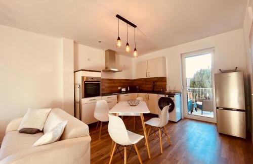 Cainsdorf Apartment | HOCHWERTIGE Ferienwohnung mit 7qm Balkon, Netflix, Kaffeeautomat, RainShower Bad