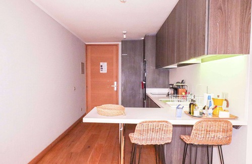 Puerto Varas Apartment | HOM I Terraza con vista parcial al Lago