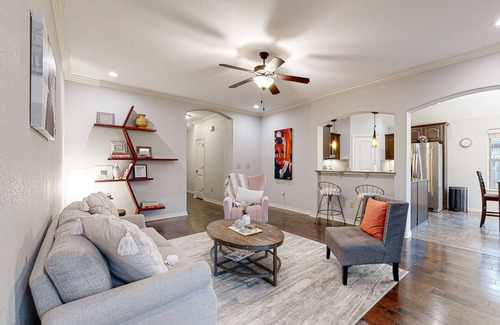 Fayetteville House | Home with patio, fireplace, cable, washer/dryer & central AC