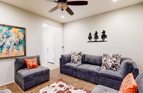 Greer Ranch North House | Home with private pool, amazing outdoor area, firepit, movie room, & home office