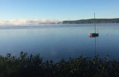 Oxford Cabin | Idyllic Panoramic Waterfront Maine Camp Cabin