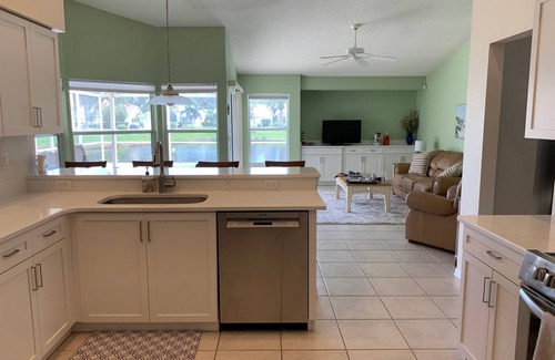 Palmer Ranch House | Immaculate, quiet, pet and family-friendly pool home backing on pond