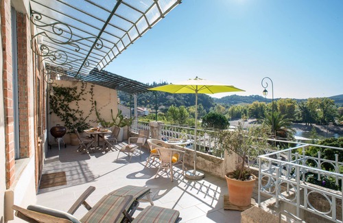 Roquebrun House | In the middle of Roquebrun, sunny terrace overlooking the river