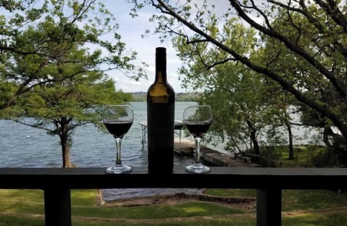 Buchanan Dam House | Inks Lake Vacation Home with wonderful water location. Beach & dock.
