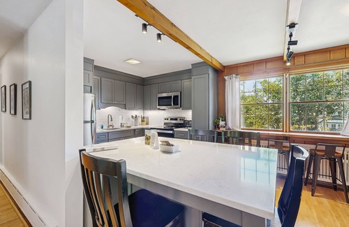 North Conway Condo | Intown home w/views, private deck & firepit; close to Mt. Cranmore
