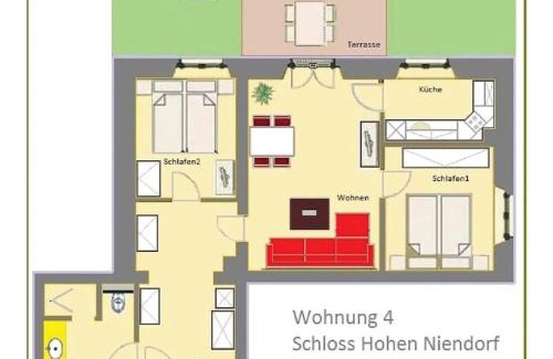 Hohen Niendorf Apartment | Jagdschloß zu Hohen Niendorf Fewo 4