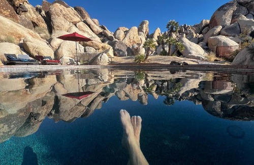 Panorama Heights House | Joshua Tree Retreat Private Pool, Gardens & Cave-Inspired Estate
