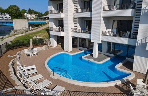 Charlevoix Condo | Lake Charlevoix Views | Private Balcony | Pool, Hot Tub, Sauna | Sleeps 4