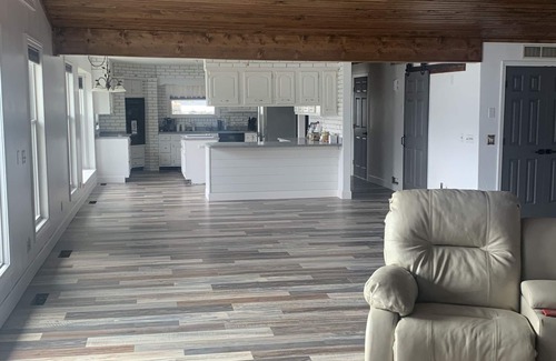 Versailles House | Lake Front Home with 3 steps to water, private dock, quiet cove & flat yard