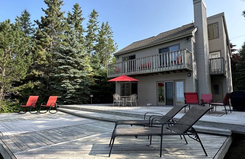 St Ignace House | Lake Michigan Beach House with Panoramic Views Near Mackinac Bridge