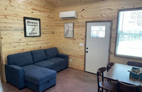 Grove Cabin | Lake view 2 bedroom cabin that sleeps 6. Private deck and fire pit area.