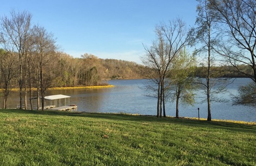 Cadiz House | Lakefront 180 degree Panoramic View: gentle sloping land, private dock