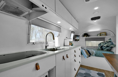 Fairfield Beach House | Lakefront Airstream Retreat with Boat Dock at Buckeye Lake