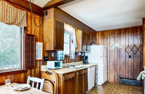 South Casco Cottage | Lakefront cabin with private beach, dock, deck, & fireplace - great sunsets