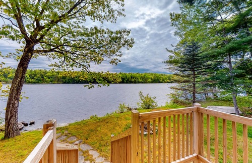 Weeks Mills Cabin | Lakefront cabin with private dock, wood stove, firepit, deck, & grill - 1 dog ok