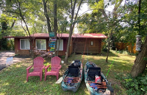 Portage Lakes Cabin | Lakefront Log Cabin in Historical Portage Lakes!