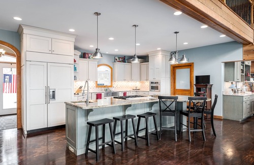 Littleton House | Lakefront Serenity: 6BR, Firepit, Dock, Great Views, Up to 17 guests
