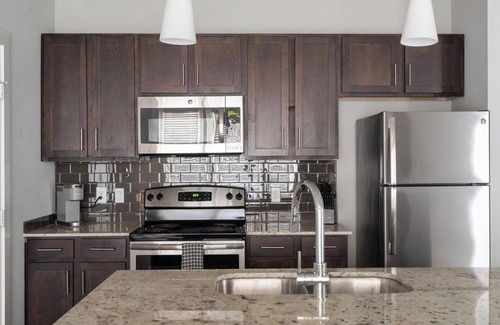 Buda Apartment | Landing | Modern 1BD, Pool, Yoga Studio