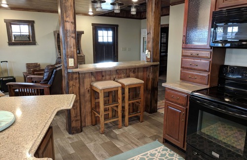 Lake Shore Cabin | Large lake front cabin, has 2 kitchens and comes with a pontoon! Bring the fam!
