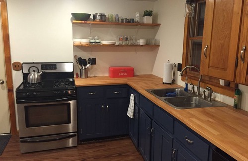 North Jay Cabin | Large Lake House with Private Beach, Dock, Canoe & Kayak