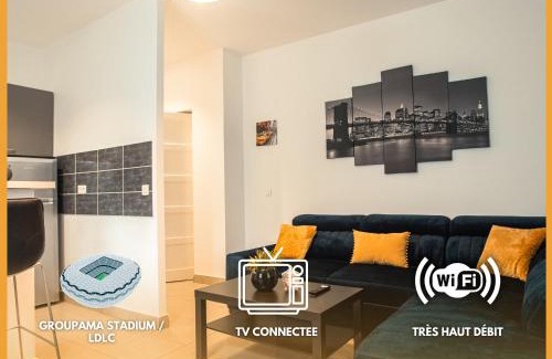 Decines-Charpieu Apartment | Le refuge - T2 Proximité LDLC Groupama Stadium