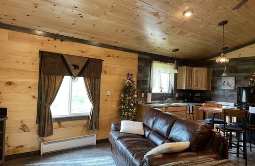 Large Cabin | LILY PAD: Cozy Cabin with Unique Charm overlooking small pond on our property.