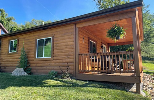 Large Cabin | LILY PAD: Cozy Cabin with Unique Charm overlooking small pond on our property.