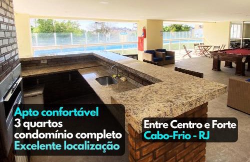 Jardim Flamboyant Apartment | lindo 3qts AR Churrasqueira Piscina Centro Forte Cabo Frio