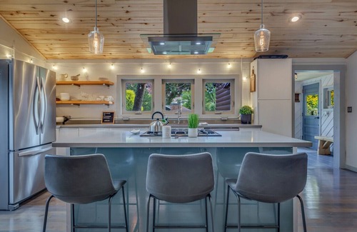 Glenwood Springs House | Locally owned modern house with unique path over roaring fork pedestrian bridge