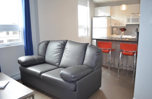 Rouyn-Noranda Apartment | Loft with bed and sofa bed on the rue Principale (Le Chic-urbain)