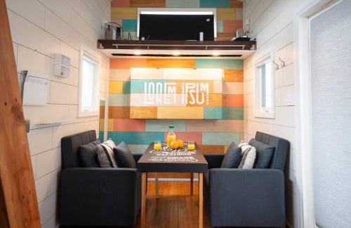 San Luis Obispo House | Lofted Bedroom Teal Tiny Home with Creek Views
