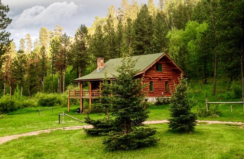 Custer House | Log Home, secluded on a creek