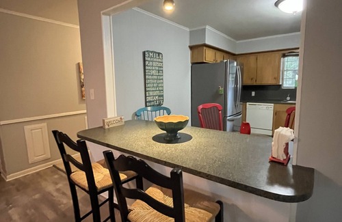 Longview House | Longview family neighborhood., Fenced yard , Equipped for long stays.