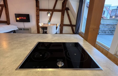 Ludwigsburg Apartment | Ludwigshome: Im Zentrum mit Balkon Smarttv
