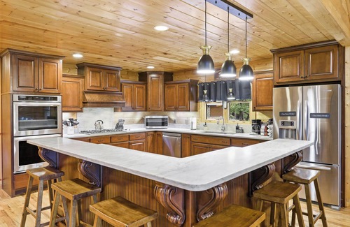 Morganton Cabin | Luxe Mountain Resort - Heated Pool & 12ft Hot Tub
