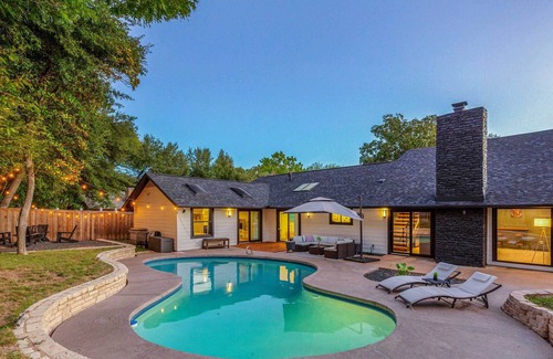 North Austin Civic Association Cottage | Luxury Austin Home w/ Game Room & Fire Pit!