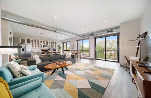 Lake Orion Apartment | Luxury Downtown Apartment, 2-Bed 2-Bath with Balcony Overlooking the River!