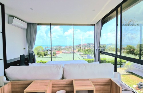 Choeng Mon Villa | Luxury private 3 Ultra-King BR, with staff, villa sea view 10min walk to beach