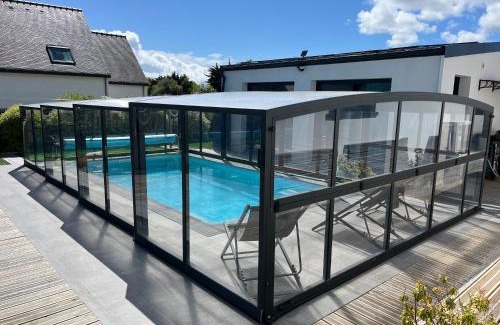 Le Tour-du-Parc Villa | Maison 10 pers en bord de mer avec piscine chauffée toute l'année, spa et hamman