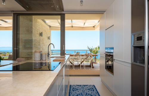Kalathas Villa | Majestic Sea and Sunset view, private heated pool, Luxury villa