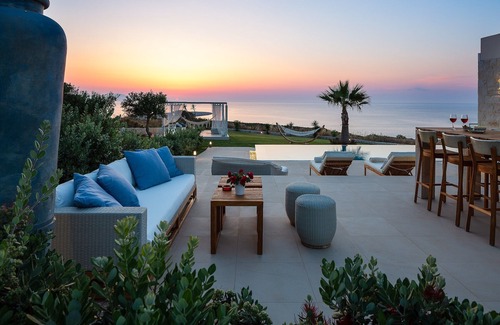 Kalathas Villa | Majestic Sea and Sunset view, private heated pool, Luxury villa