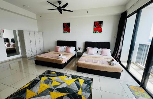 Shah Alam Apartment | Mandala Homestay - Studio with 2 queen bed at i-City, Shah Alam