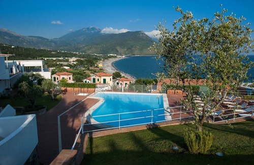 Villammare Apartment | Matte Sea view flat located in the Ruve Bianche Residence with swimming pool and private beach