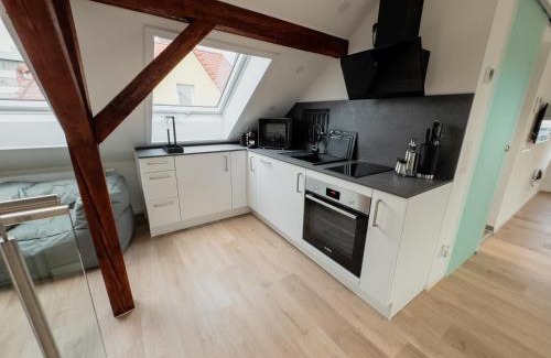 Friedrichshafen Apartment | Maybach Apartments - Modernes & zentrales Studio in Altstadtvilla - Bodenseenähe - Parkplatz - Klimaanlage